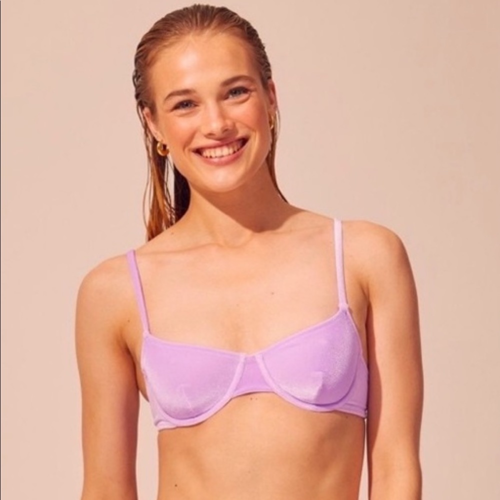 Solid and striped the Eva bikini top